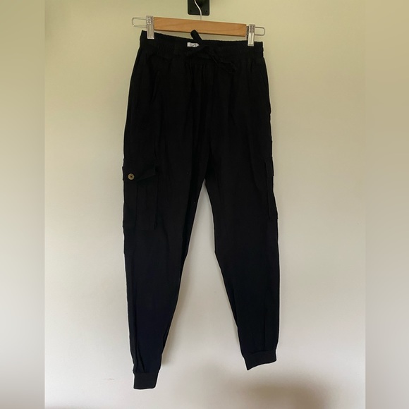 Kuwalla Tee Black Linen Cargo Pants - Picture 4 of 12